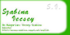 szabina vecsey business card